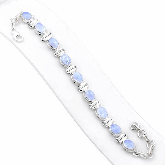 Měsíční kámen duhový náramek stříbro Ag 925 45699 - 16