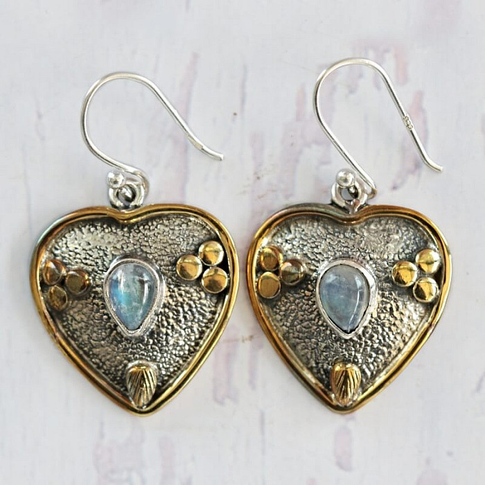 Měsíční kámen duhový náušnice stříbro Ag 925 27817 - 1