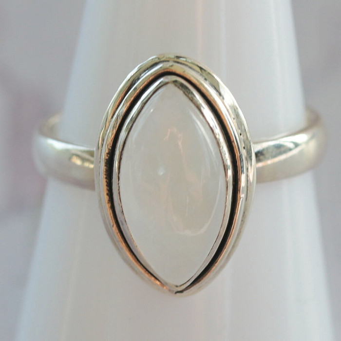 Měsíční kámen duhový prsten stříbro Ag 925 44682 - 57 mm (US 8)