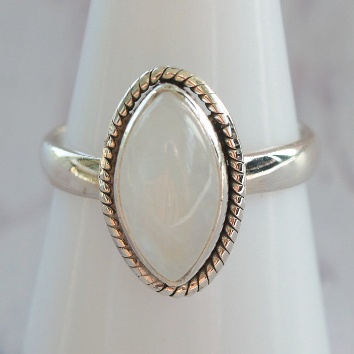 Měsíční kámen duhový prsten stříbro Ag 925 44713 - 57 mm (US 8)