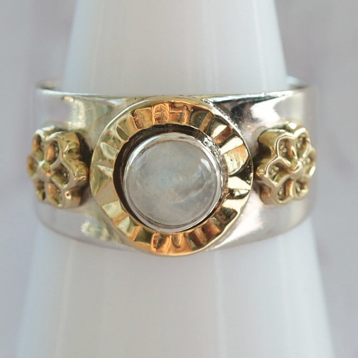 Měsíční kámen duhový prsten stříbro Ag 925 62324 - 56 mm (US 7