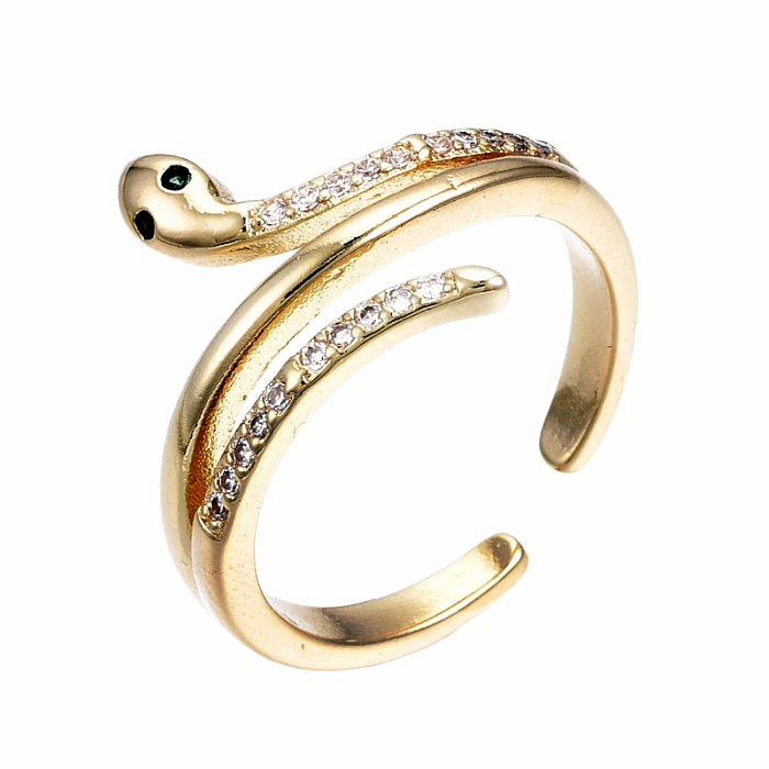 Prsten pro čarodějku pozlacený Had - 53 mm (US 6