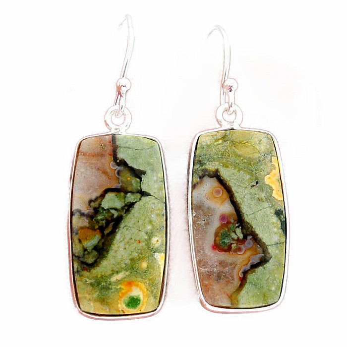 Ryolit náušnice stříbro Ag 925 53679 - 2