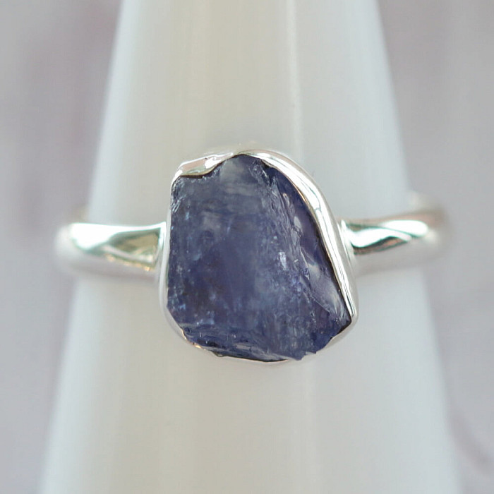 Tanzanit surový prsten stříbro Ag 925 LOT386 - 61 mm (US 9