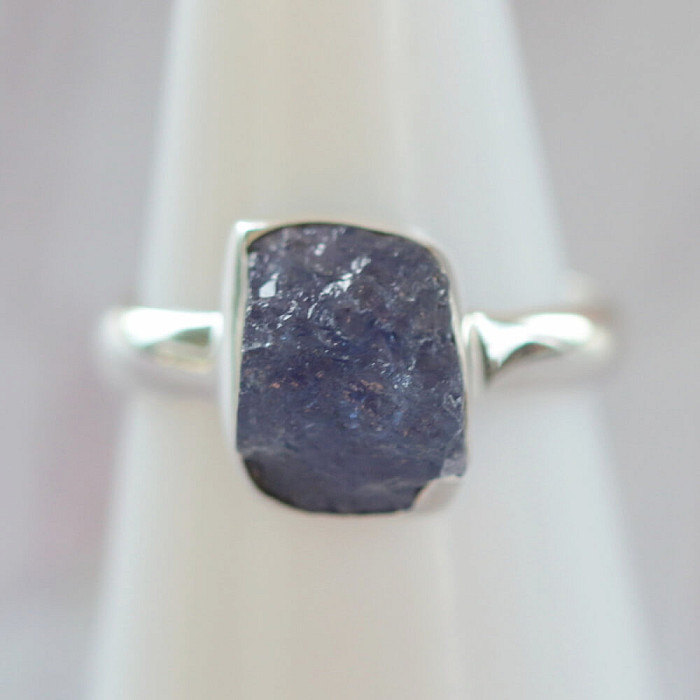 Tanzanit surový prsten stříbro Ag 925 LOT387 - 54 mm (US 7)