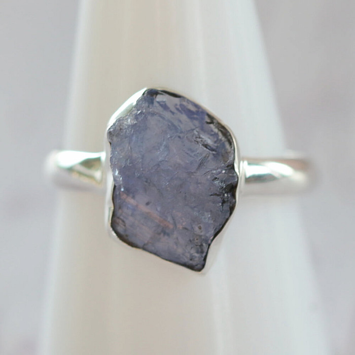 Tanzanit surový prsten stříbro Ag 925 LOT389 - 61 mm (US 9