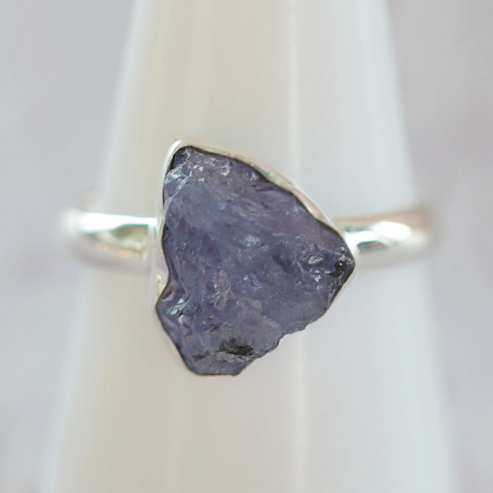 Tanzanit surový prsten stříbro Ag 925 LOT391 - 62 mm (US 10)