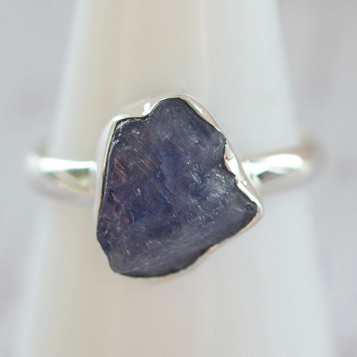 Tanzanit surový prsten stříbro Ag 925 LOT392 - 61 mm (US 9