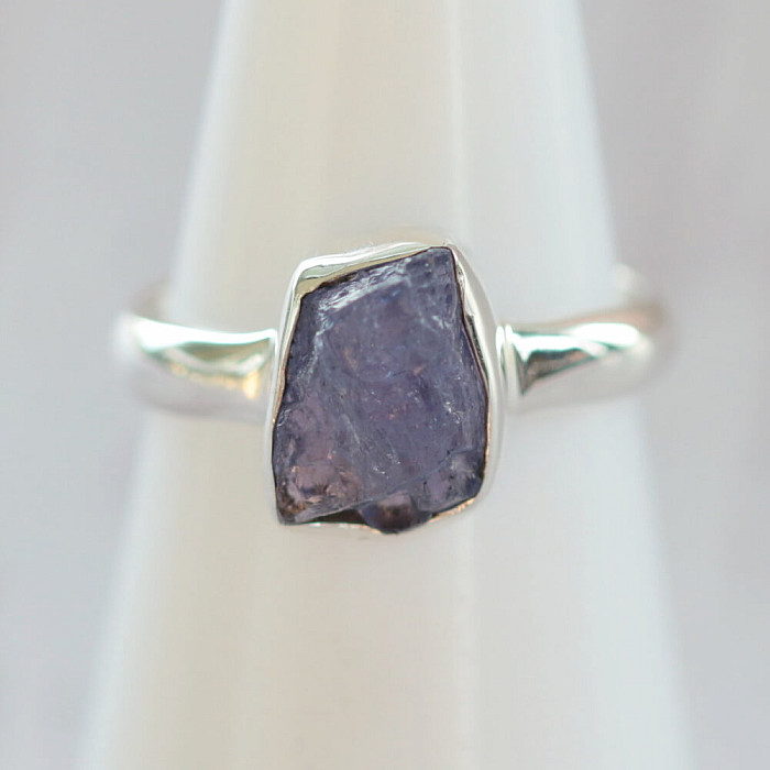 Tanzanit surový prsten stříbro Ag 925 LOT393 - 51 mm (US 5