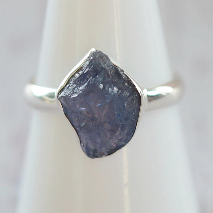 Tanzanit surový prsten stříbro Ag 925 LOT394 - 59 mm (US 9)