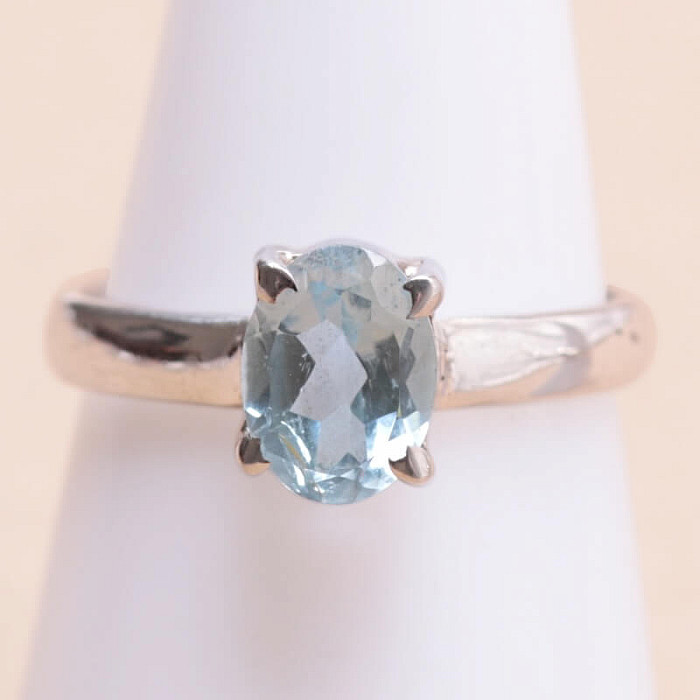 Topaz modrý prsten stříbro Ag 925 KO321 - 53 mm (US 6