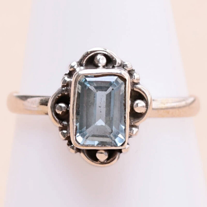 Topaz modrý prsten stříbro Ag 925 MIX41 - 54 mm (US 7)