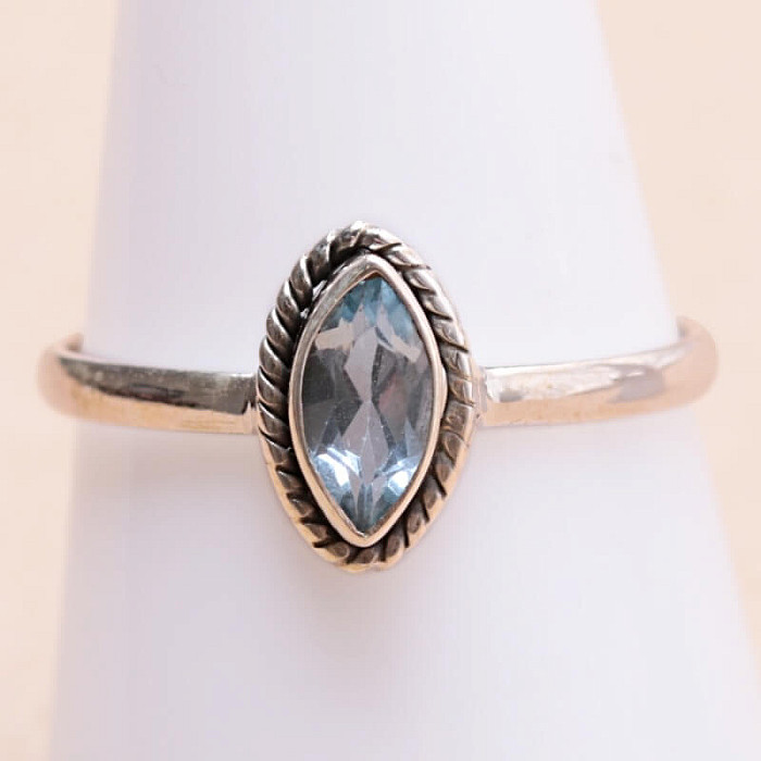 Topaz modrý prsten stříbro Ag 925 MIX42 - 59 mm (US 9)