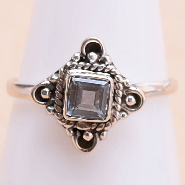 Topaz modrý prsten stříbro Ag 925 MIX50 - 59 mm (US 9)