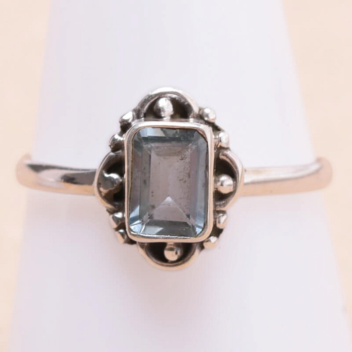 Topaz modrý prsten stříbro Ag 925 MIX51 - 61 mm (US 9