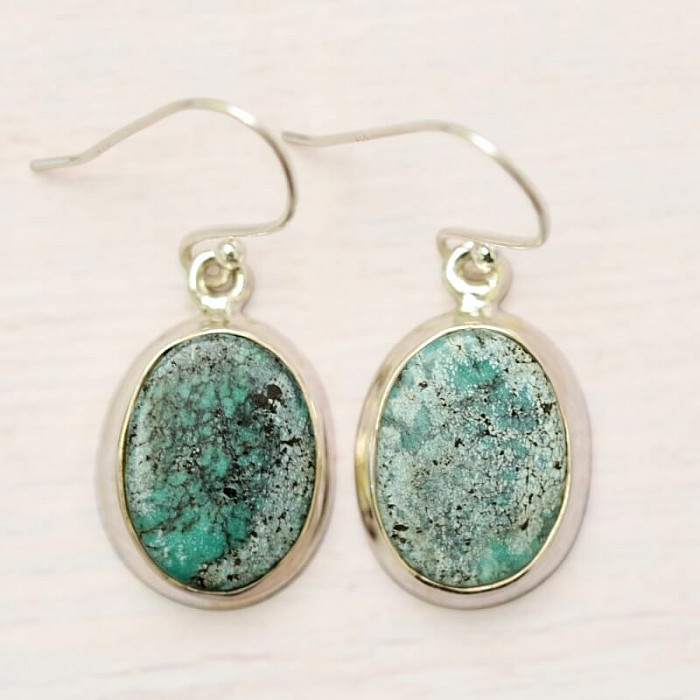 Tyrkys modrý náušnice stříbro  Ag 925 E571 - 1