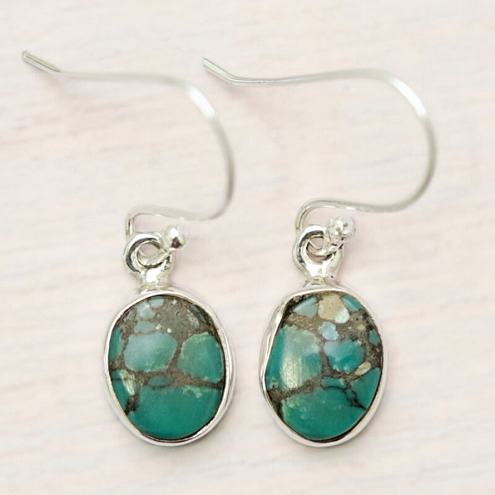 Tyrkys modrý náušnice stříbro  Ag 925 E598 - 1 cm