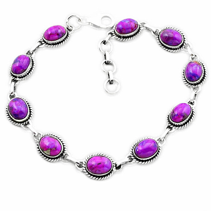 Tyrkys purpurový náramek stříbro Ag 925 51869 - 19