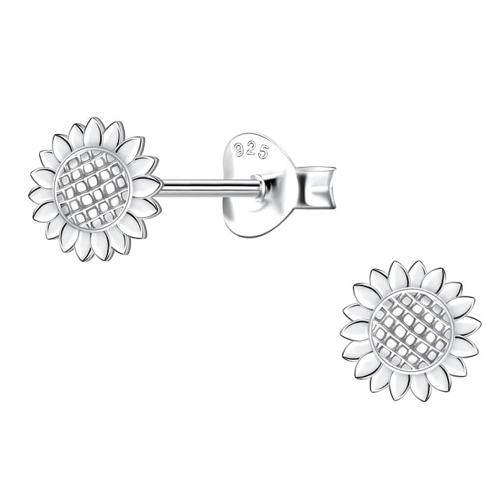 33250 Stříbrné náušnice pecky SLUNEČNICE - 6 mm