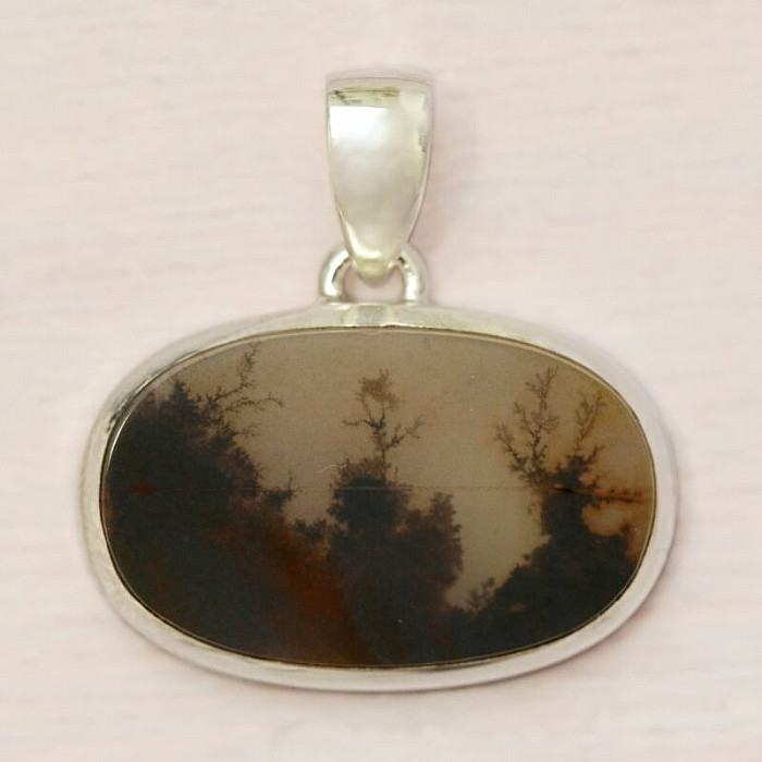 Achát dendritický přívěsek stříbro Ag 925 P3236 - 1