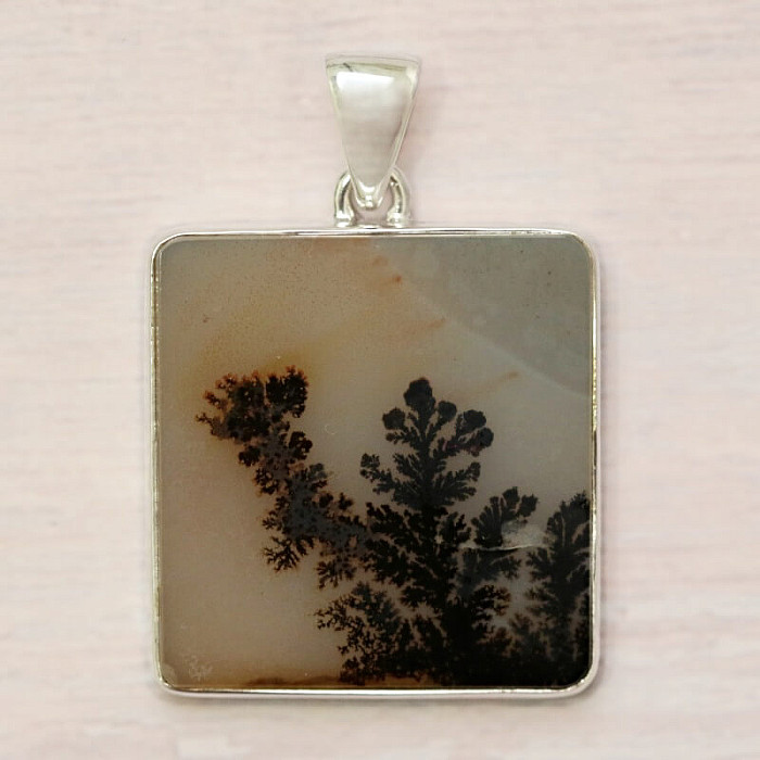 Achát dendritický přívěsek stříbro Ag 925 P3511 - 2