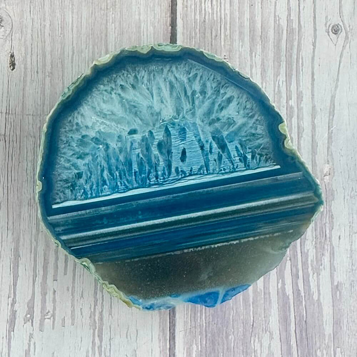 Achát leštěný plátek 4 - cca 9 x 9 cm