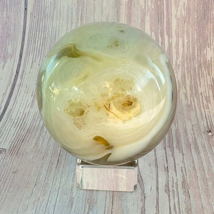 Achát šedý leštěný koule Madagaskar 10 - cca ø 6