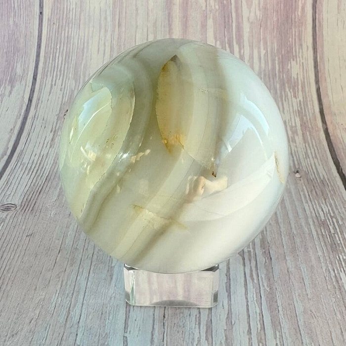 Achát šedý leštěný koule Madagaskar 12 - cca ø 6