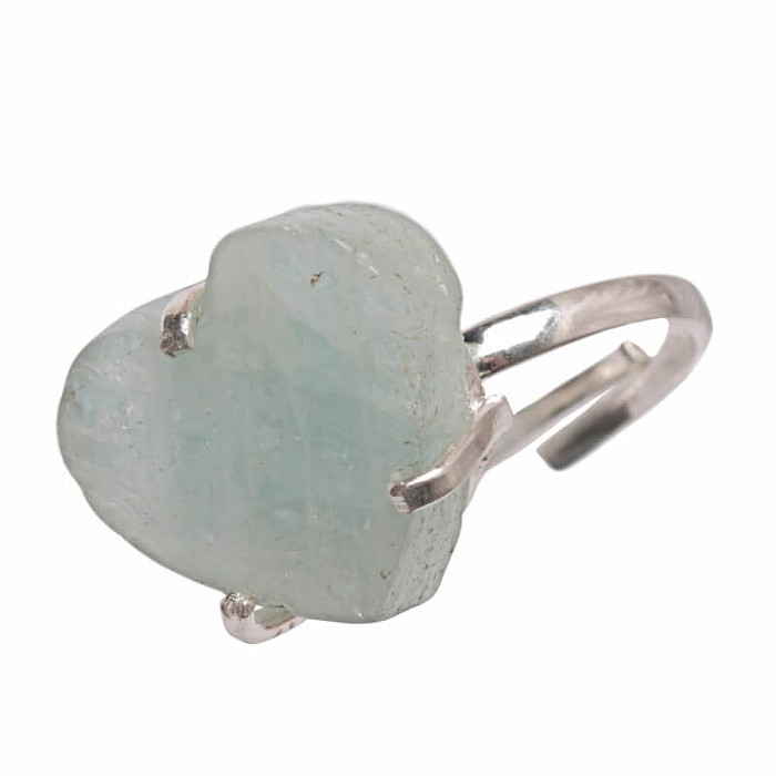 Be Beautiful Akvamarín srdce prsten 44 - od 54 mm (US 7)