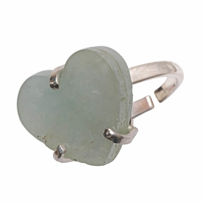 Be Beautiful Akvamarín srdce prsten 45 - od 54 mm (US 7)