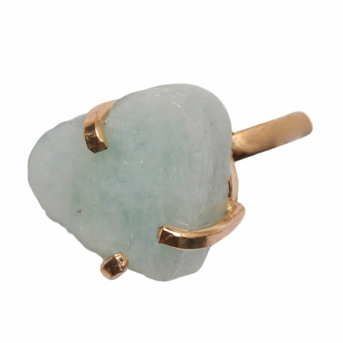 Be Beautiful Akvamarín srdce prsten 46 - od 51 mm (US 5