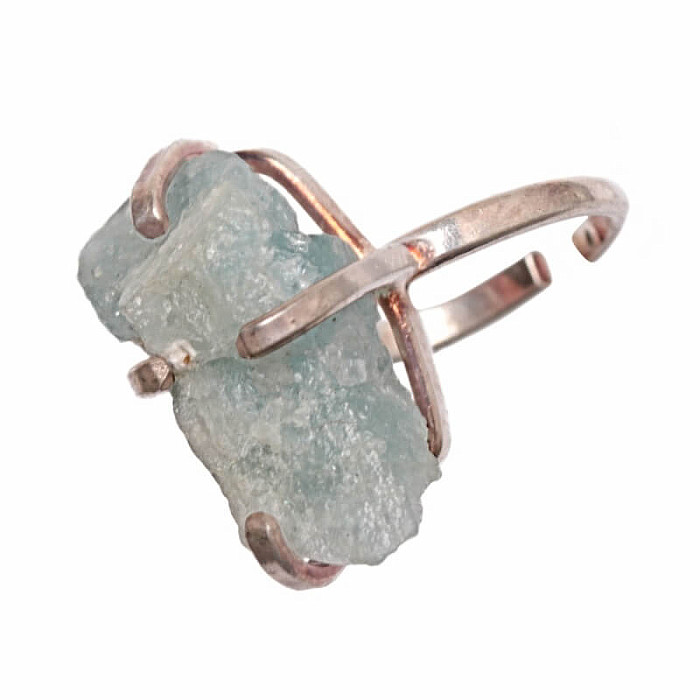 Be Beautiful Akvamarín surový prsten 36 - od 50 mm (US 5)