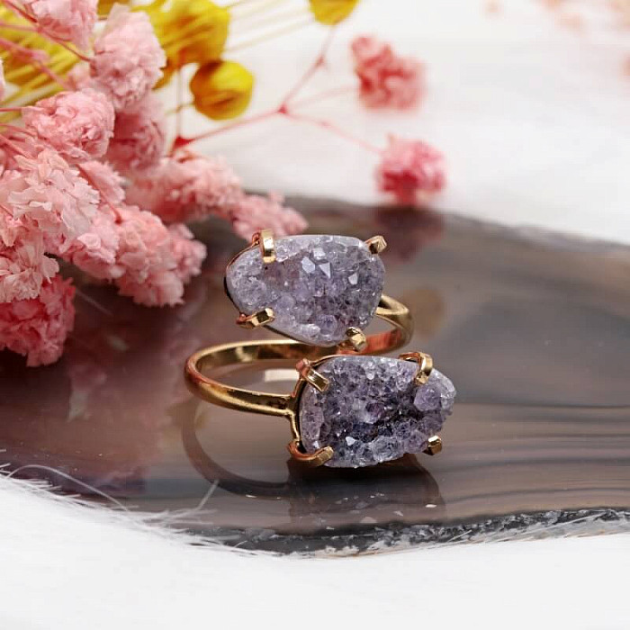 Be Beautiful Ametyst dvojitý prsten 58 - 58 mm (US 9)