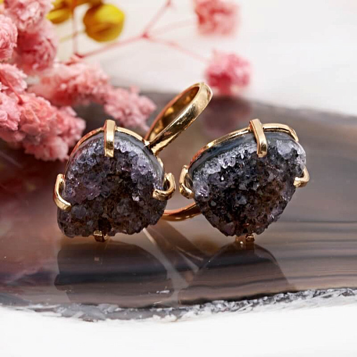 Be Beautiful Ametyst dvojitý prsten 60 - 54 mm (US 7)