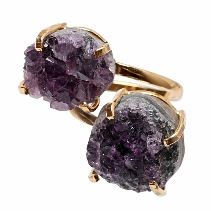 Be Beautiful Ametyst dvojitý prsten 61 - 54 mm (US 7)