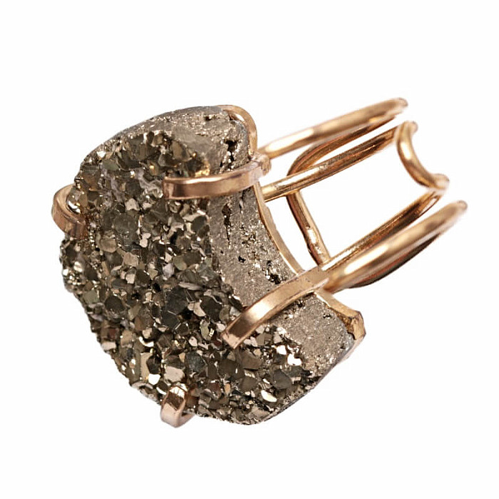 Be Beautiful Pyrit drúza prsten 34 - od 55 mm (US 6)