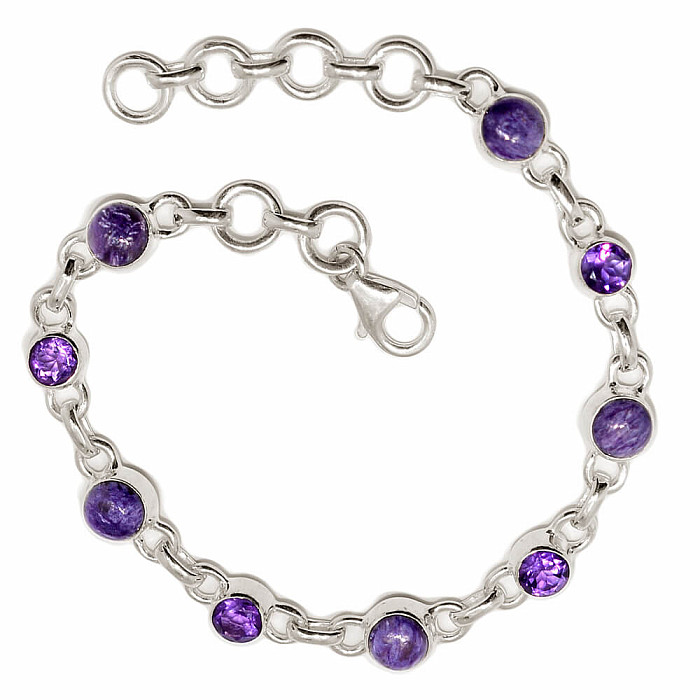 Čaroit náramek stříbro Ag 925 B108 - 17 - 20 cm