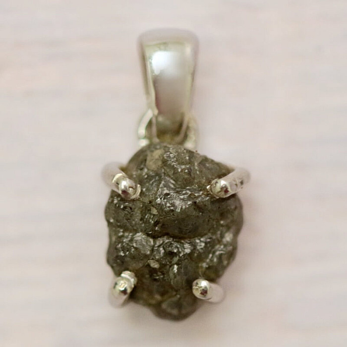 Diamant přírodní surový přívěsek stříbro Ag 925 LOT77 - 1 cm