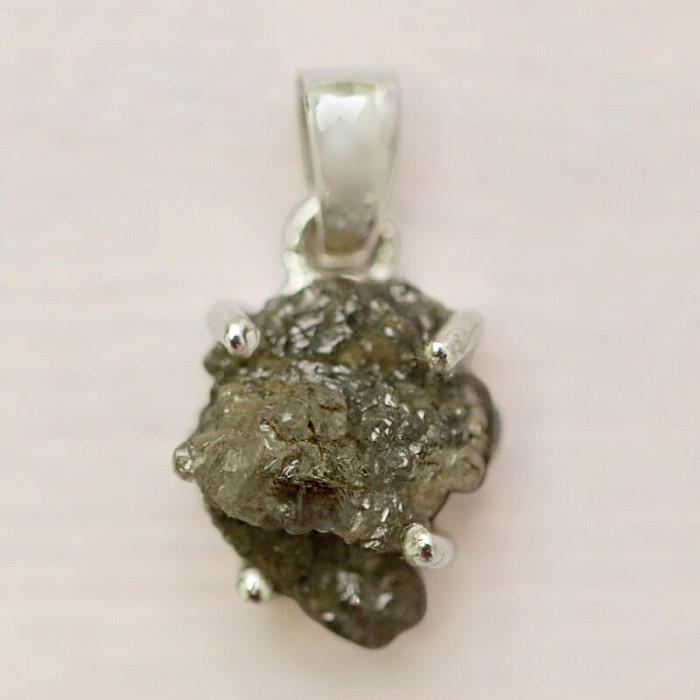 Diamant přírodní surový přívěsek stříbro Ag 925 LOT78 - 1