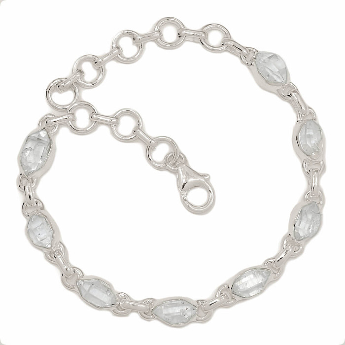 Herkimer diamant náramek stříbro Ag 925 B256 - 16