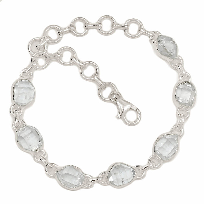 Herkimer diamant náramek stříbro Ag 925 B274 - 16 - 20 cm