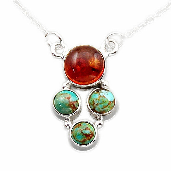 Jantar náhrdelník stříbro Ag 925 N5398 - 42 - 46