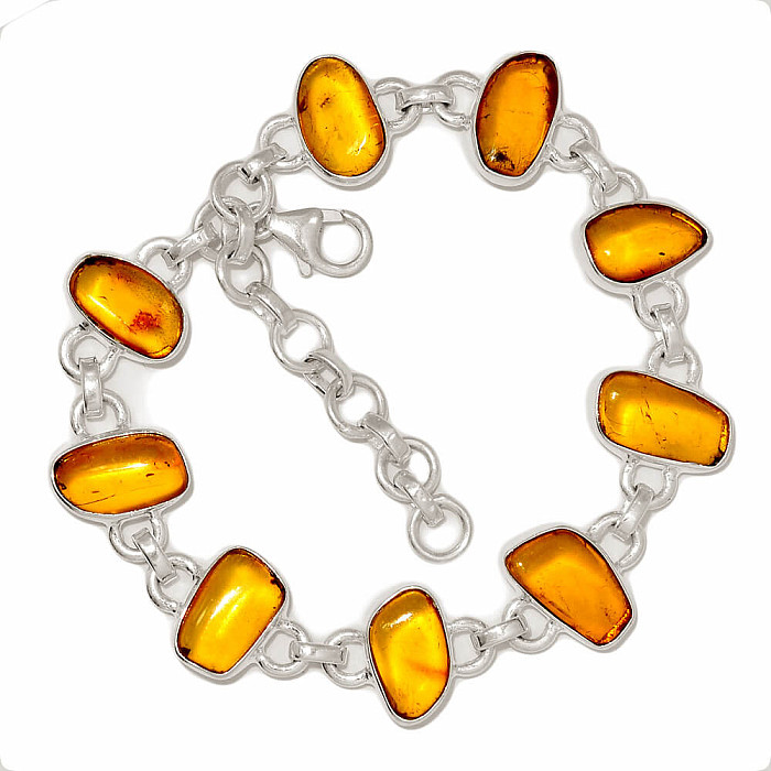 Jantar náramek stříbro Ag 925 B61 - 17