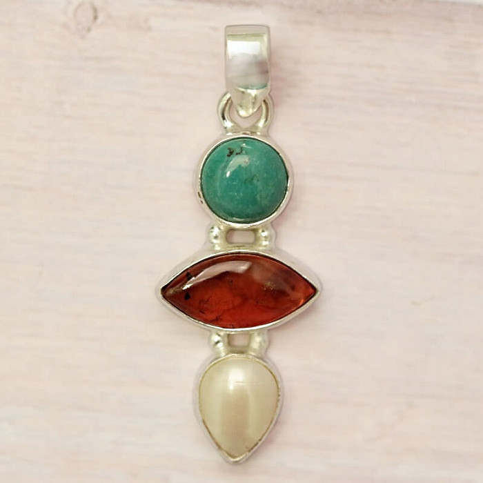 Jantar přívěsek stříbro Ag 925 86367 - 3 cm