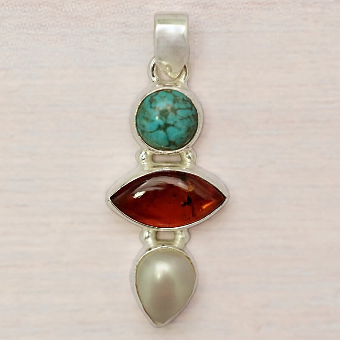 Jantar přívěsek stříbro Ag 925 86369 - 2