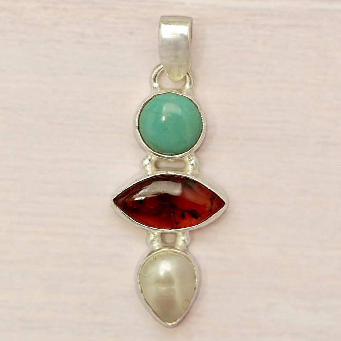 Jantar přívěsek stříbro Ag 925 86376 - 2