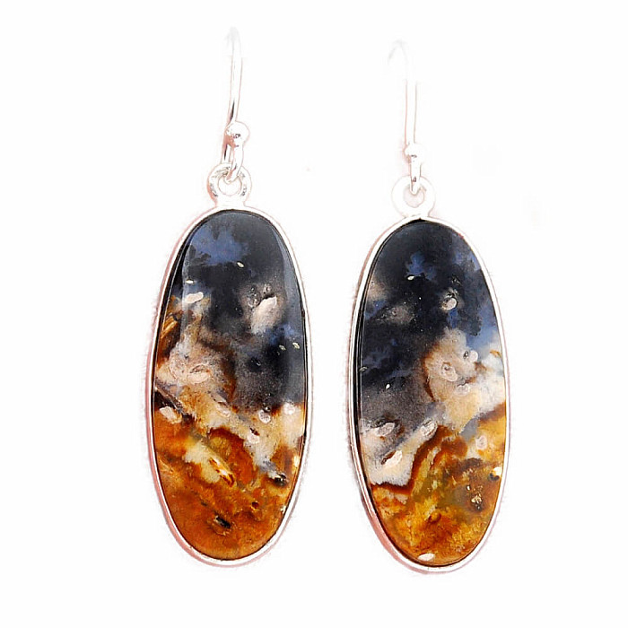 Jaspis Oceán náušnice stříbro Ag 925 53675 - 2