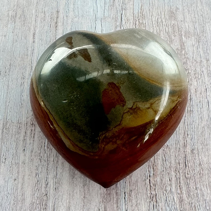 Jaspis polychromní srdce Madagaskar 14 - cca 6 x 5