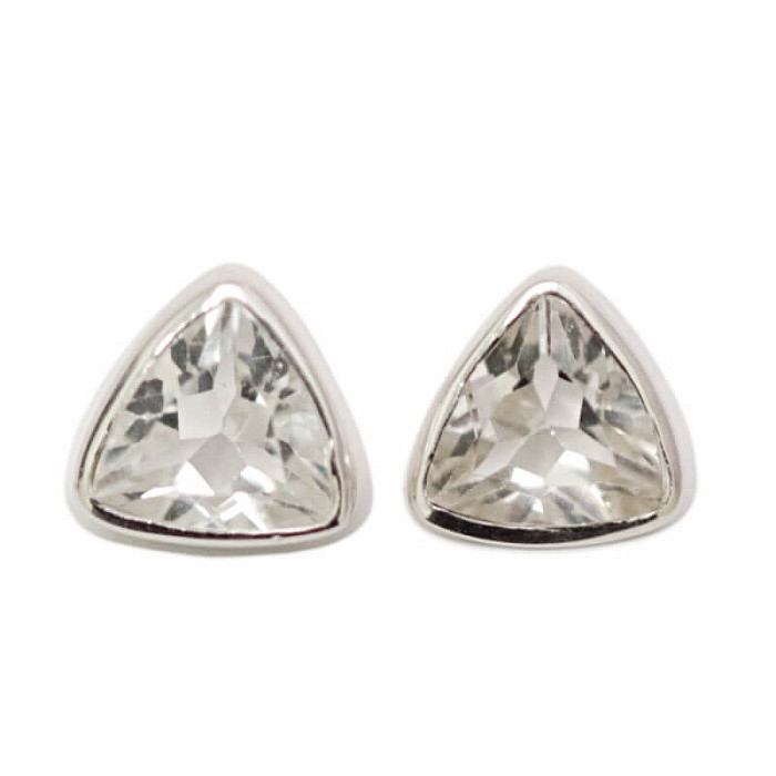 Křišťál broušený náušnice pecky stříbro Ag 925 E489 - 0
