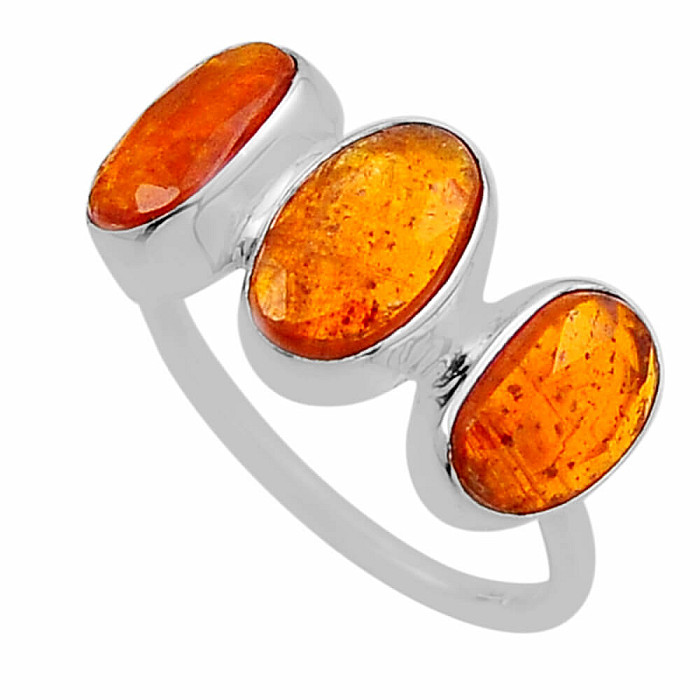 Kyanit oranžový prsten stříbro Ag 925 52813 - 54 mm (US 7)